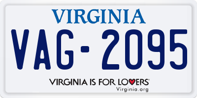 VA license plate VAG2095