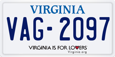 VA license plate VAG2097