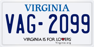 VA license plate VAG2099