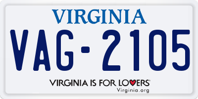 VA license plate VAG2105
