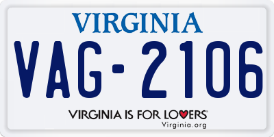VA license plate VAG2106
