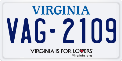 VA license plate VAG2109