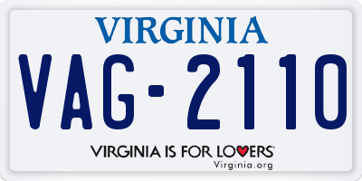 VA license plate VAG2110