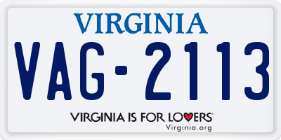VA license plate VAG2113