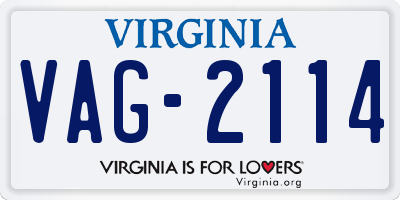 VA license plate VAG2114