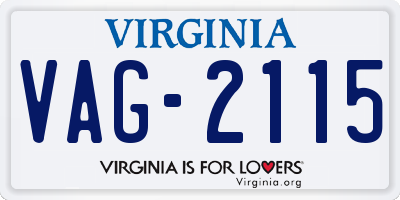 VA license plate VAG2115