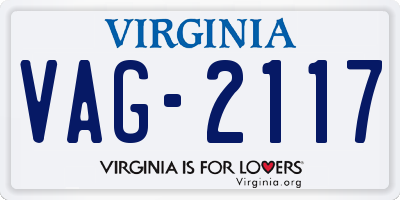 VA license plate VAG2117