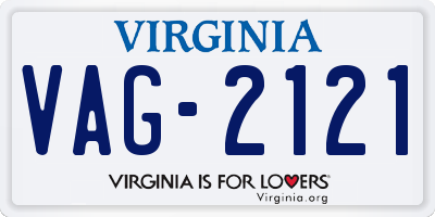 VA license plate VAG2121