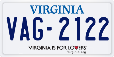 VA license plate VAG2122