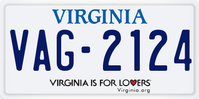 VA license plate VAG2124