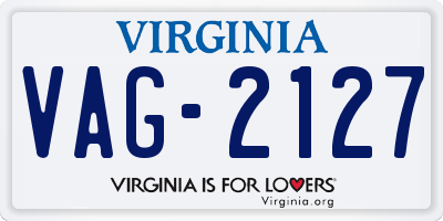 VA license plate VAG2127