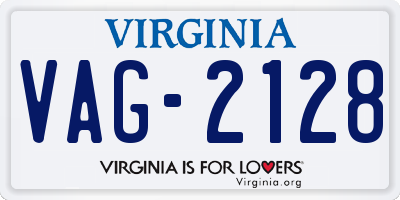 VA license plate VAG2128