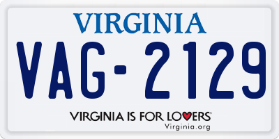 VA license plate VAG2129