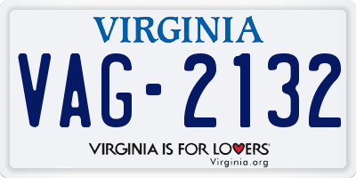 VA license plate VAG2132