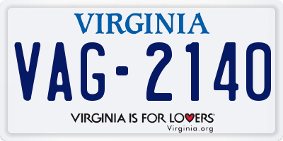 VA license plate VAG2140