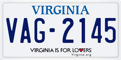 VA license plate VAG2145