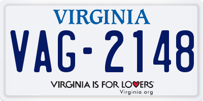 VA license plate VAG2148