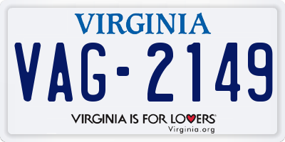 VA license plate VAG2149