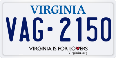VA license plate VAG2150