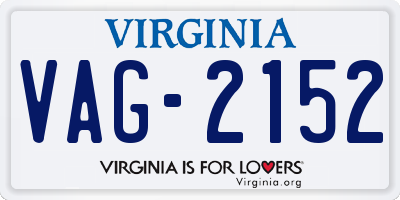 VA license plate VAG2152