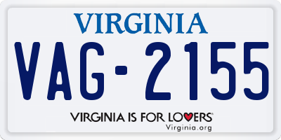 VA license plate VAG2155