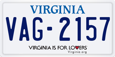 VA license plate VAG2157