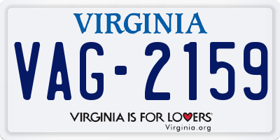 VA license plate VAG2159