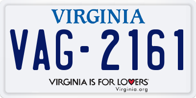 VA license plate VAG2161