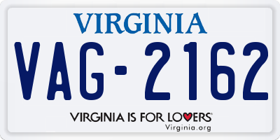 VA license plate VAG2162