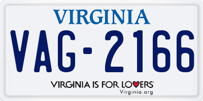 VA license plate VAG2166