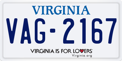 VA license plate VAG2167