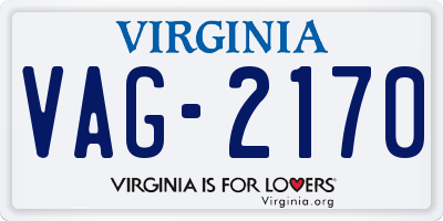 VA license plate VAG2170