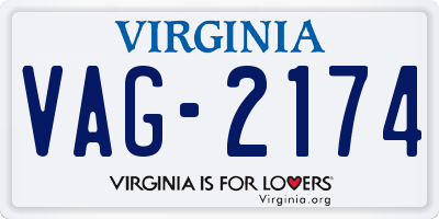 VA license plate VAG2174
