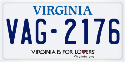 VA license plate VAG2176