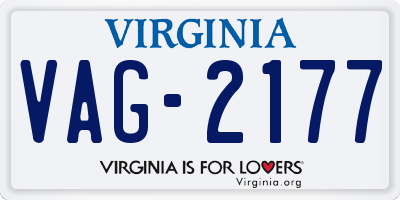 VA license plate VAG2177