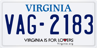 VA license plate VAG2183