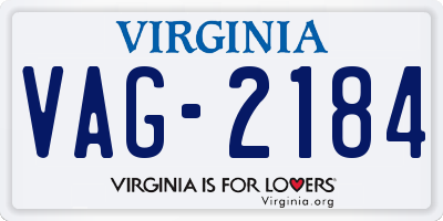 VA license plate VAG2184