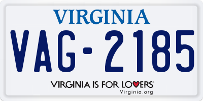 VA license plate VAG2185