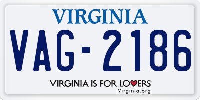 VA license plate VAG2186