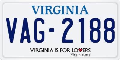 VA license plate VAG2188