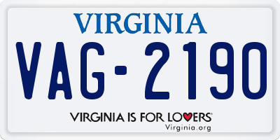 VA license plate VAG2190