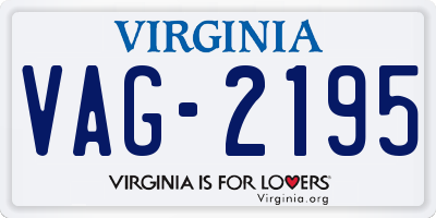 VA license plate VAG2195
