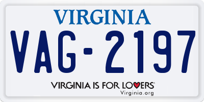 VA license plate VAG2197