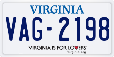VA license plate VAG2198