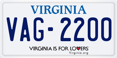 VA license plate VAG2200