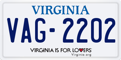 VA license plate VAG2202