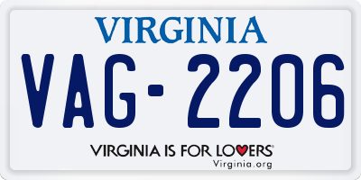 VA license plate VAG2206