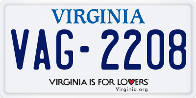 VA license plate VAG2208
