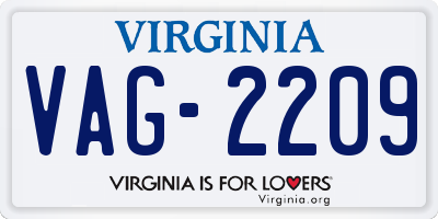 VA license plate VAG2209