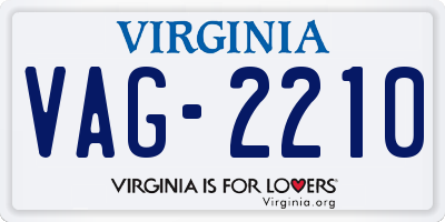 VA license plate VAG2210
